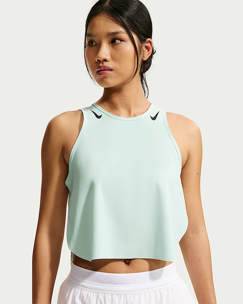 Nike AeroSwift Dri-FIT ADV 耐克女子夜跑系列女子速干短款跑步背心 - 微绿/黑