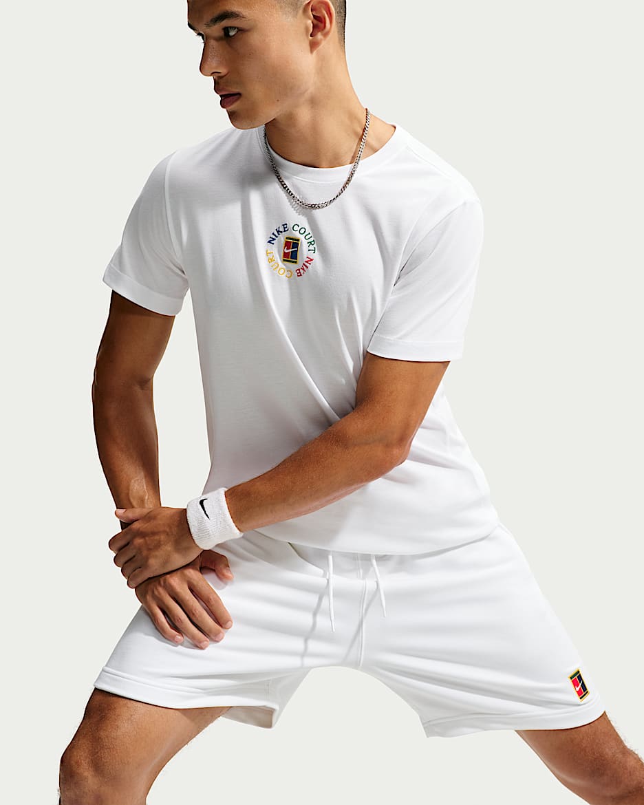 NikeCourt Dri-FIT 男子速干短袖网球T恤 - 白色