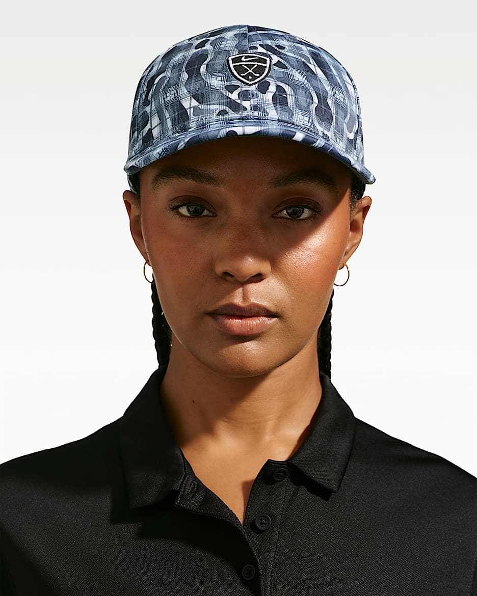 Nike Club Dri-FIT 速干半硬顶迷彩运动帽 - 浅军械蓝/煤黑