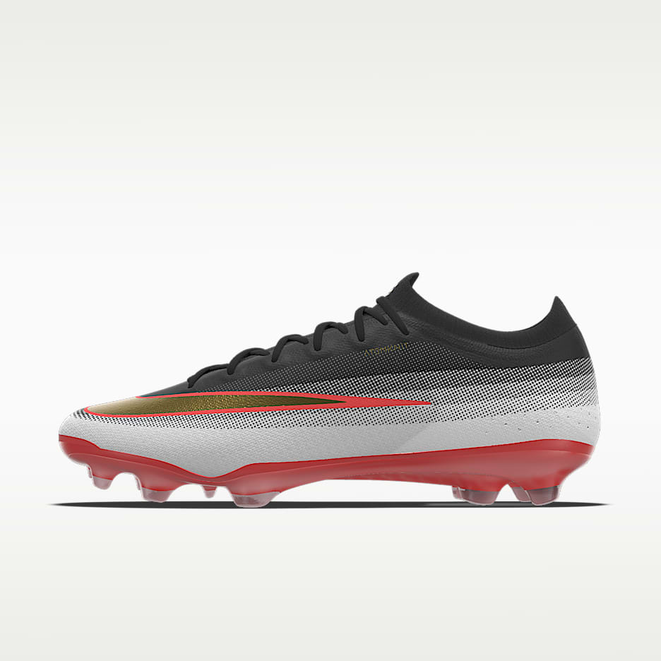Nike Mercurial Vapor 17 Elite By You 专属定制 FG 天然硬质草地低帮足球鞋 - 黑/白色