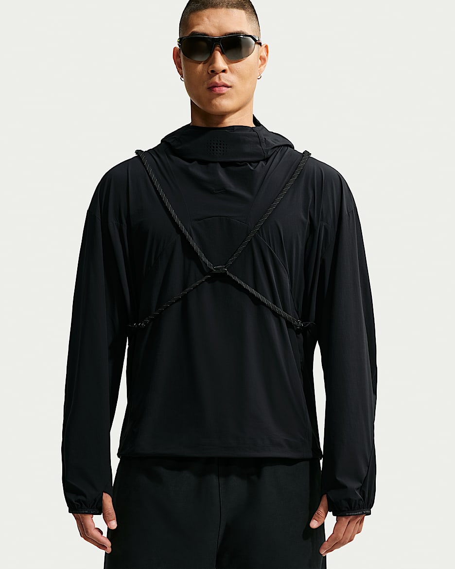 Nike Tech Helios Dri-FIT 男子速干可转换套头上衣 - 黑/煤黑/黑