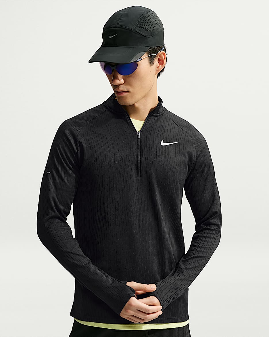 Nike Stride Aero-FIT 男子中间层上衣 - 黑