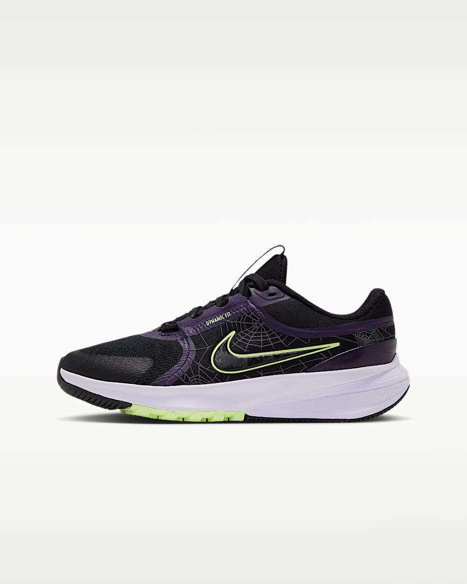Nike Star Runner 5 SE 耐克摘星号大童跑步鞋 - 黑/王朝紫/微黄绿/黑