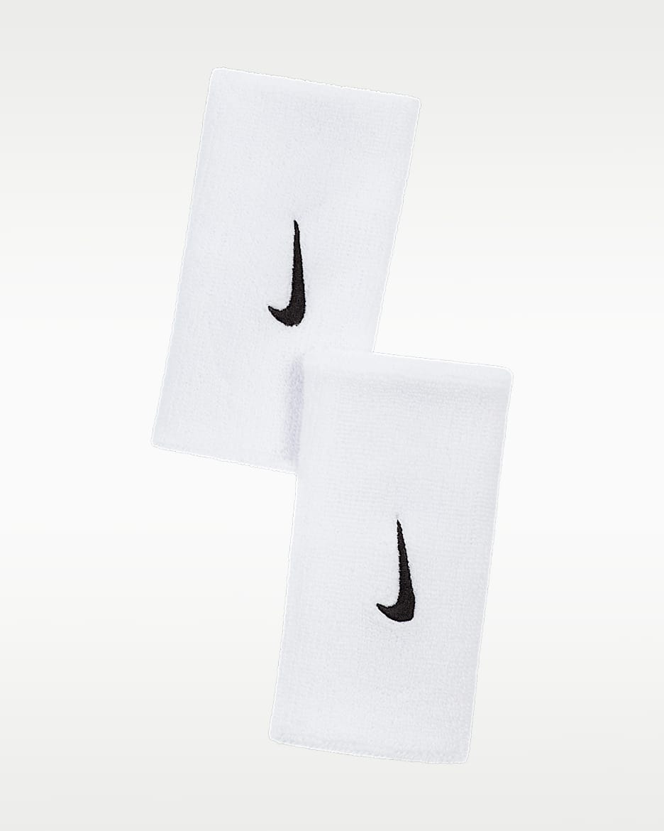 Nike Swoosh Doublewide 2.0 护腕(1 对) - 白色/黑