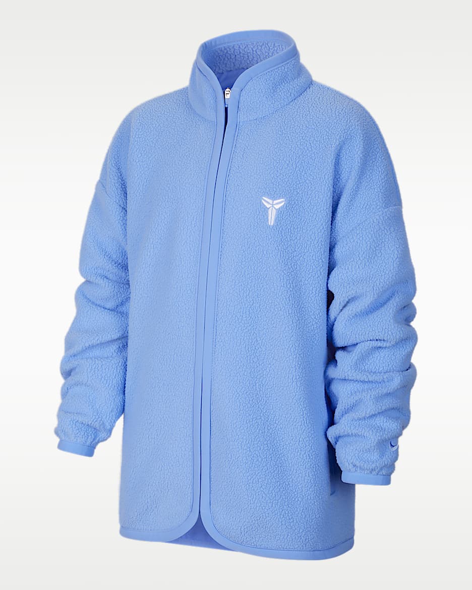 Kobe 科比大童冬季款仿羊羔绒篮球上衣 - 脉冲宝石蓝/铝蓝/白色