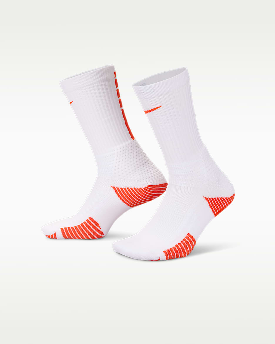 Nike Elite 2.0 舒适速干中筒运动袜（1 双） - 白色/队橙/队橙