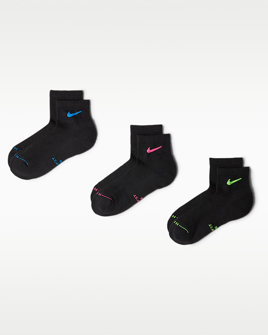 Nike Everyday Elevated 速干运动短袜(3 双) - 多色