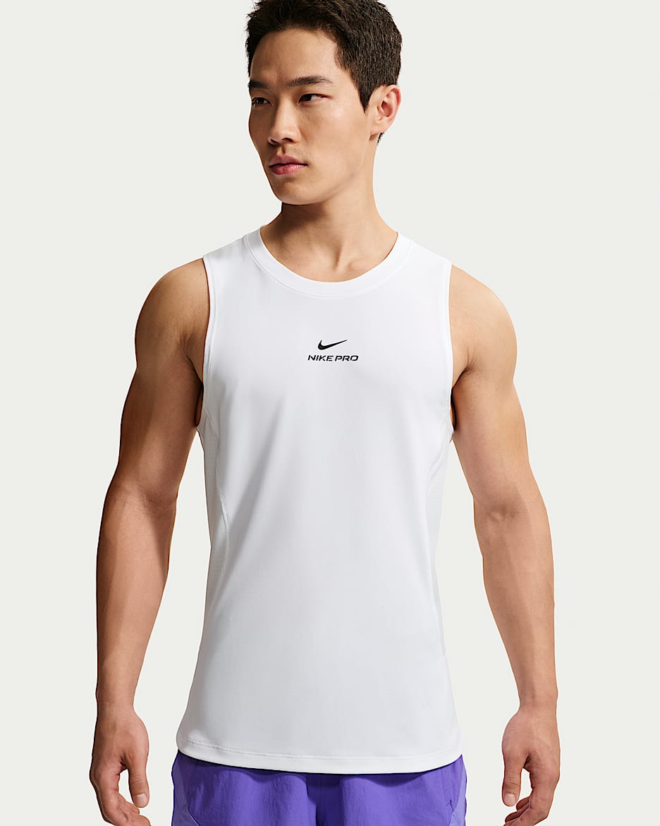 Nike Pro Dri-FIT 男子速干训练背心 - 白色/黑