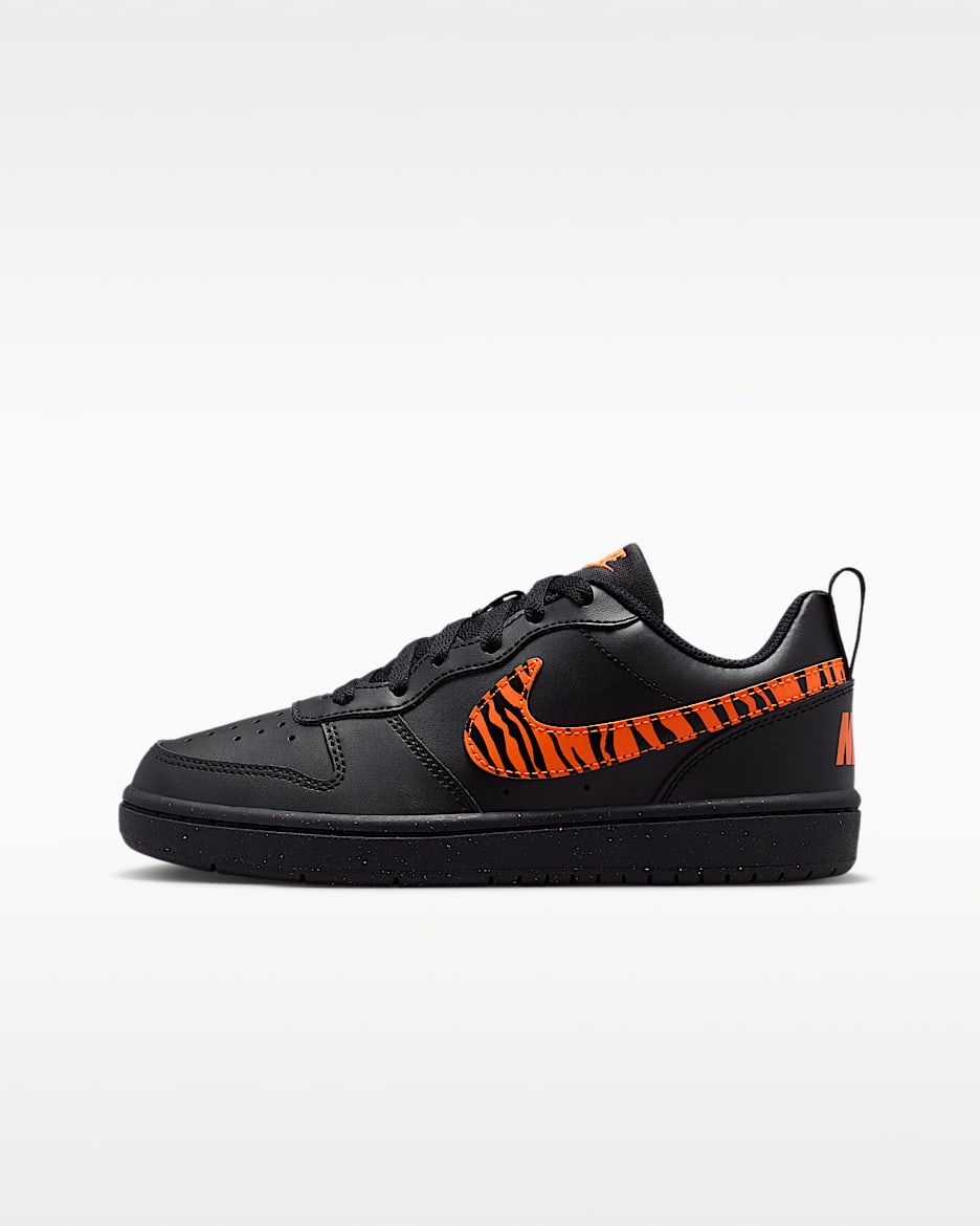 Nike Court Borough Low 耐克酷菠萝大童运动鞋 - 黑/安全橙