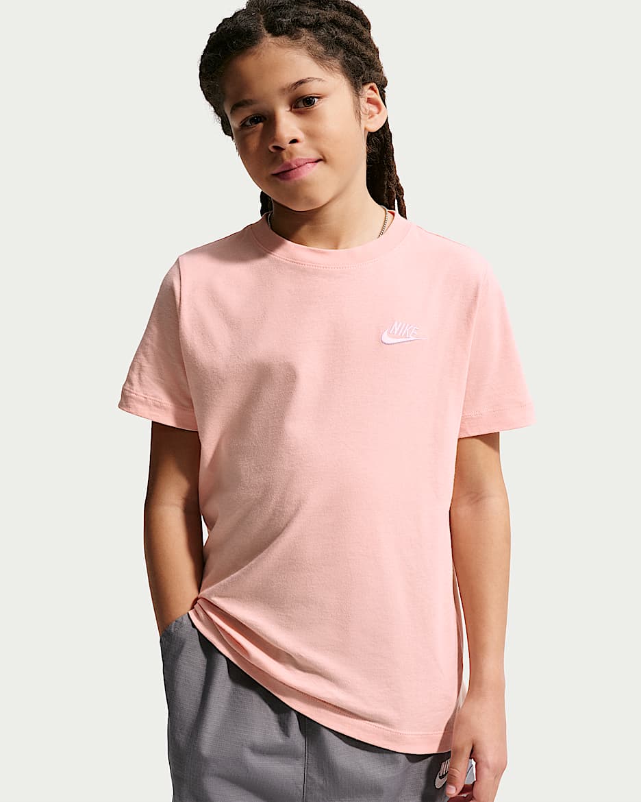 Nike Sportswear 大童T恤 - 橙粉/白色