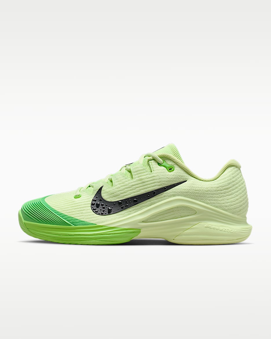 Nike Vapor 12 卡洛斯·阿尔卡拉斯同款男子硬地球场网球鞋 - 浅柠色/明绿/宝石蓝/黑