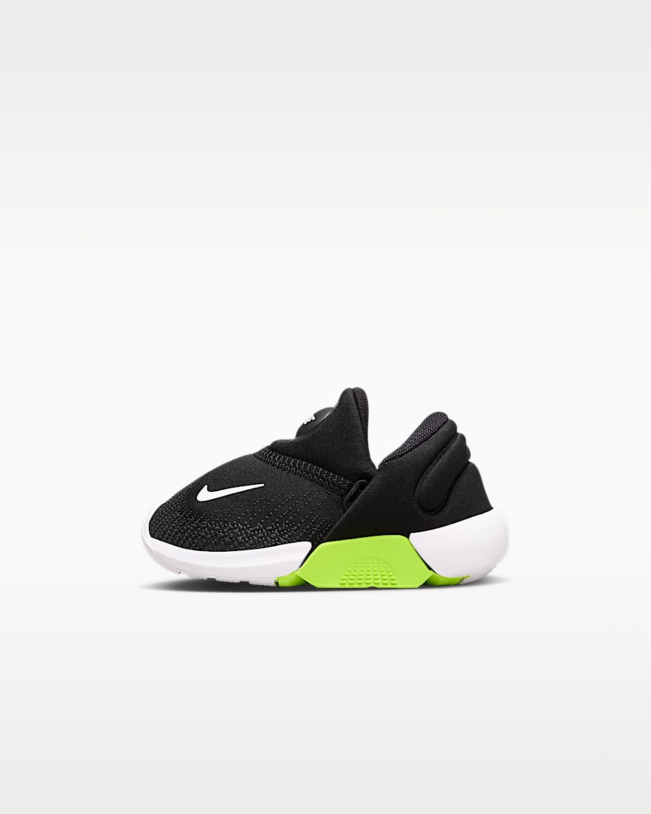 Nike Swoosh Go 耐克宝宝 GO 婴童运动鞋 - 黑/荧光黄/煤黑/白色