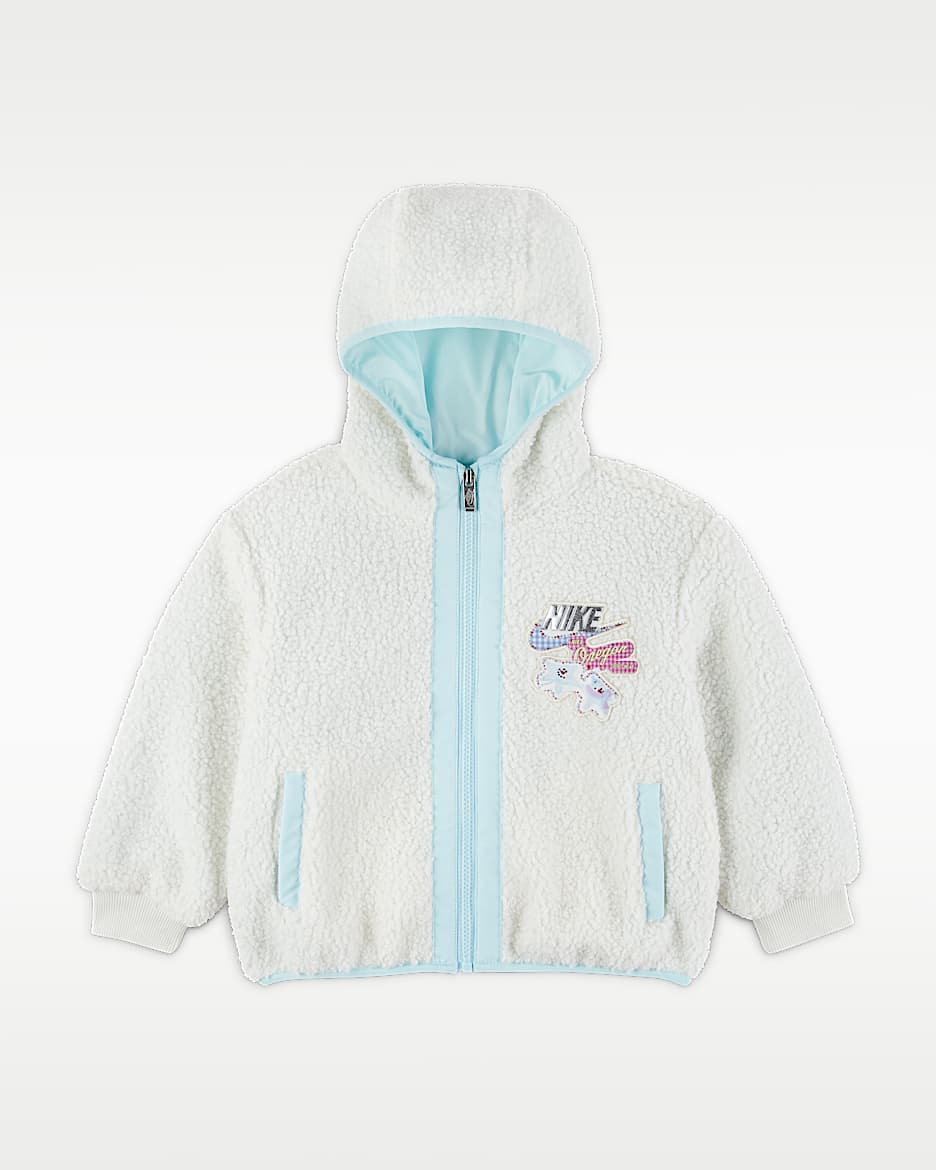 Nike Whimsy 幼童冬季款仿羊羔绒夹克 - 帆白