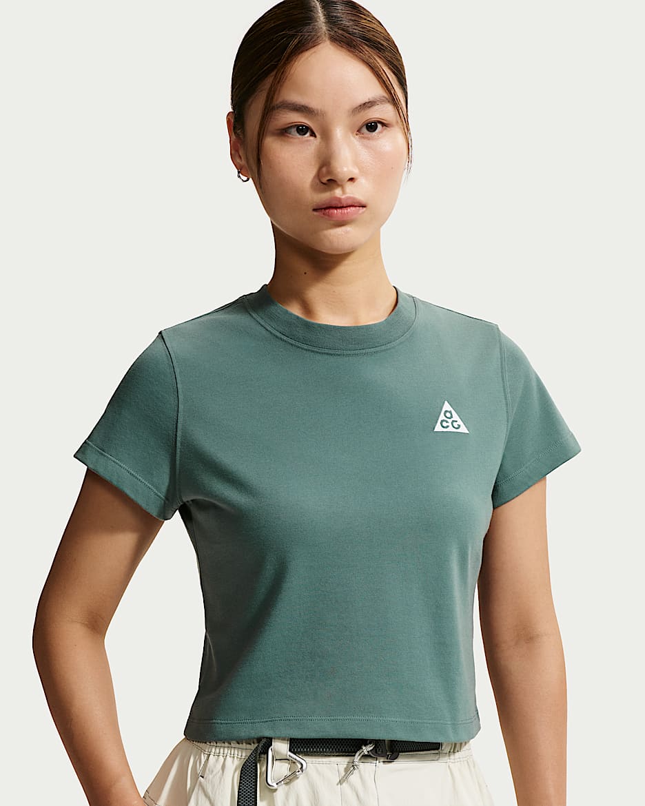 Nike ACG Dri-FIT 女子速干短袖上衣 - 矿物岩板蓝/山峰白