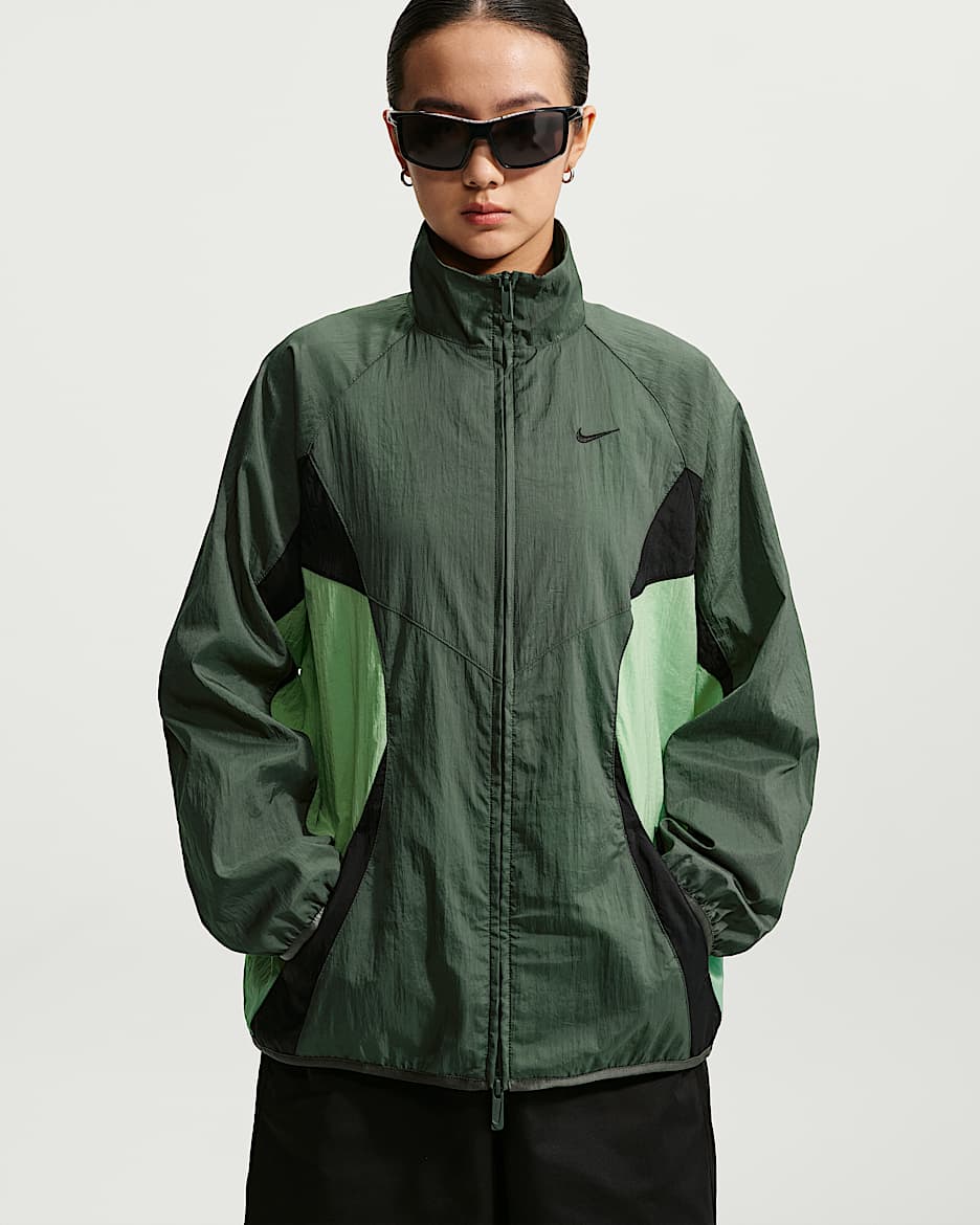 Nike Sportswear 女子 Oversize 风运动夹克 - 迷彩绿/梦幻绿/黑/黑