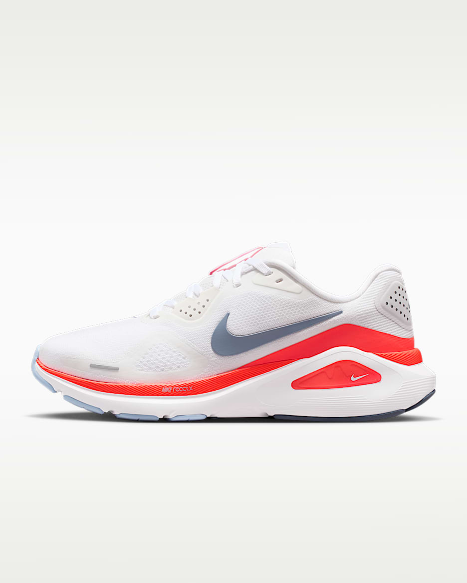 Nike Structure 26 耐克稳程女子公路跑步鞋 - 白色/火山岩红/氢蓝/灰石板蓝