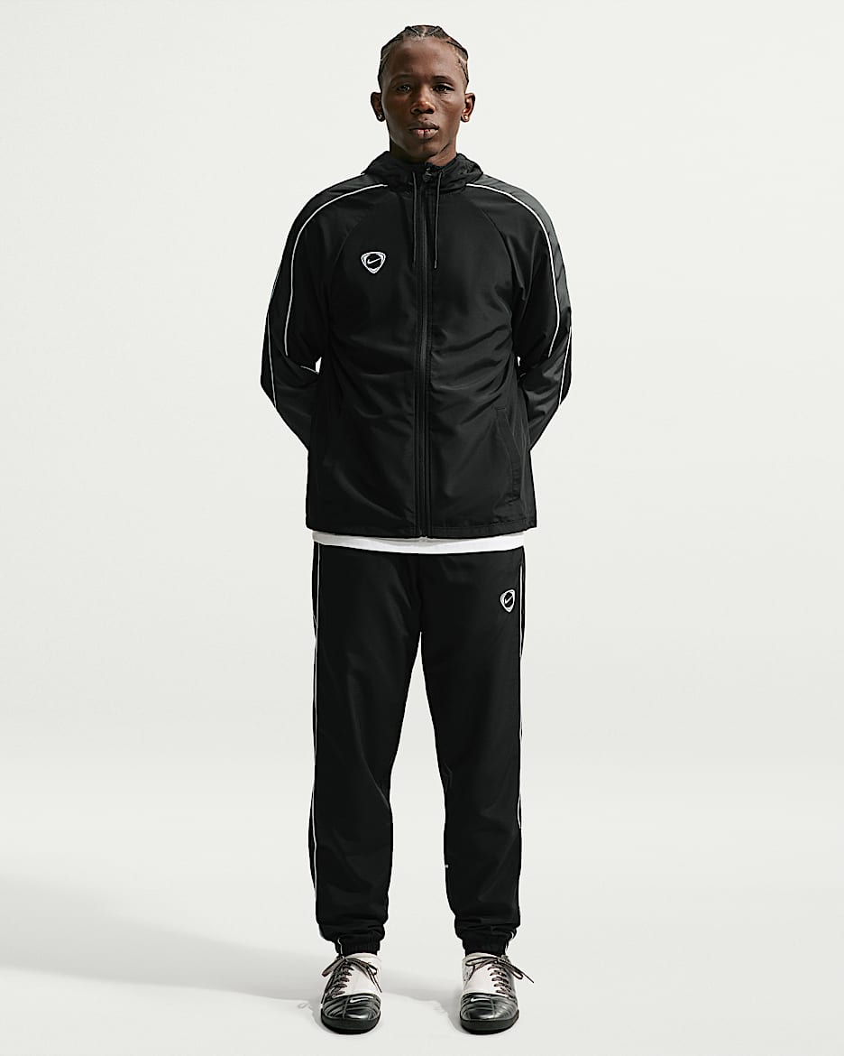 Nike Academy+ Repel 男子拒水足球梭织长裤 - 黑/煤黑/白色/白色