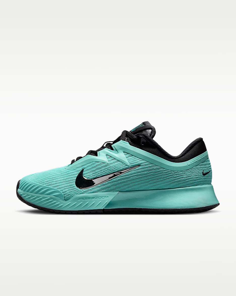 Nike Vapor Pro 3 PRM 女子硬地球场网球鞋 - 薄荷绿/黑/白金色/金属银