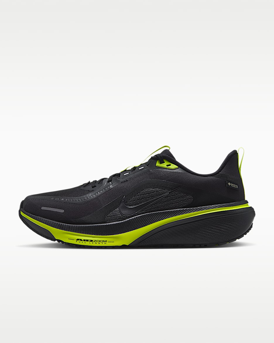 Nike Pegasus 42 GORE-TEX 耐克飞马男子防水公路跑步鞋 - 黑/亮眼柠檬黄/金属暗灰