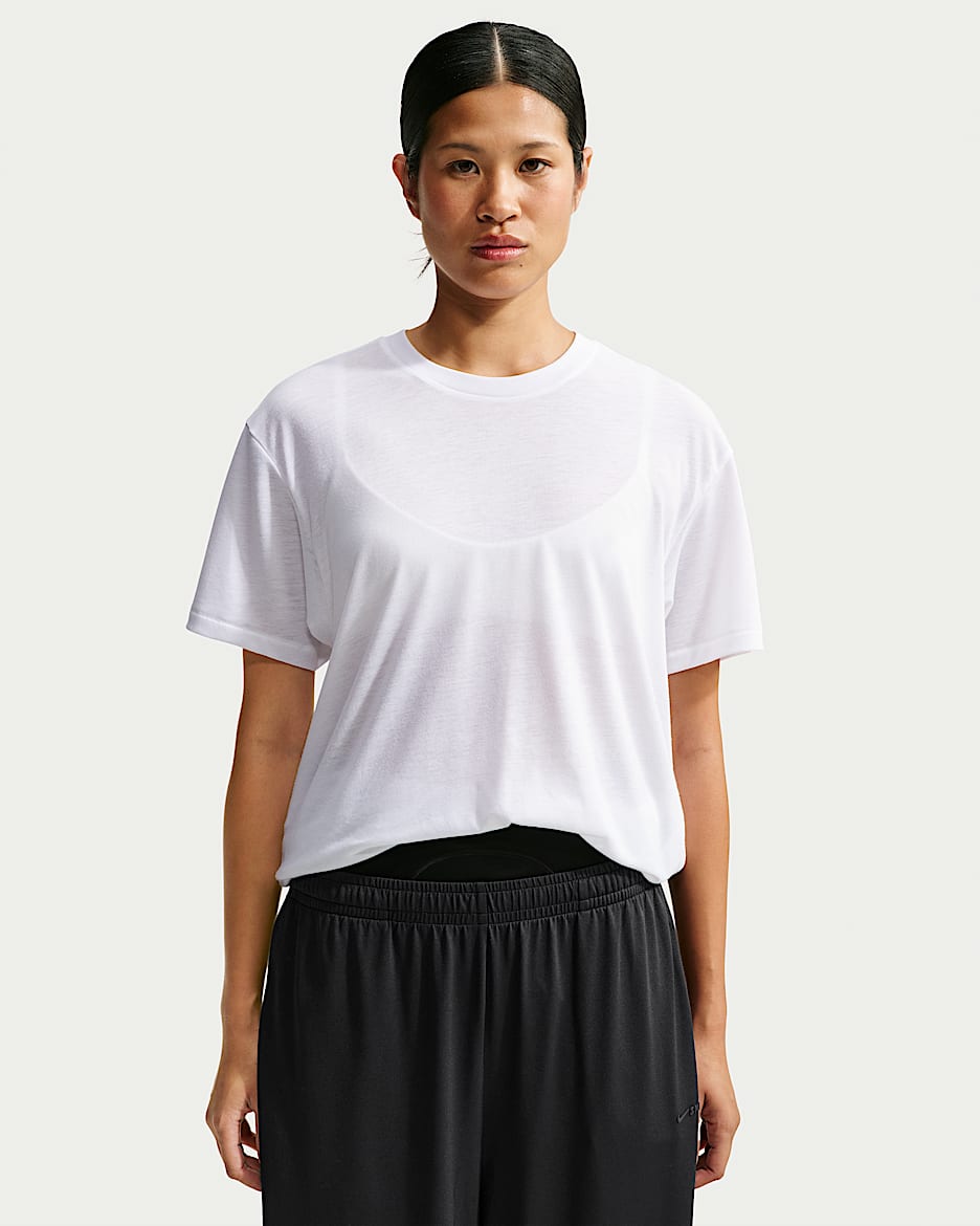 NikeSKIMS Performance Cotton Blend 女子 Oversize 风速干短袖上衣 - NSKM Snow