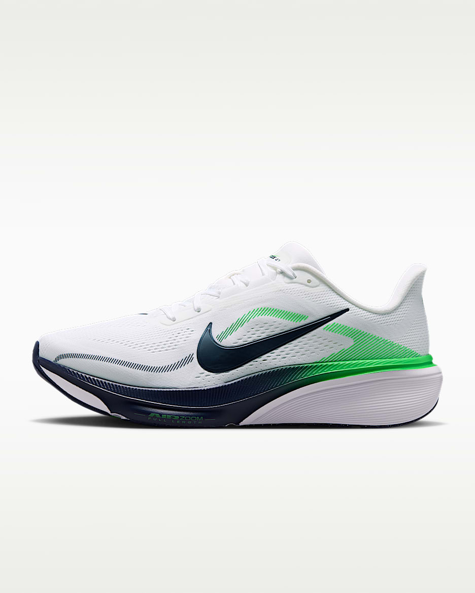 Nike Pegasus 42 耐克飞马男子公路跑步鞋 - 白色/闪亮绿/深藏青