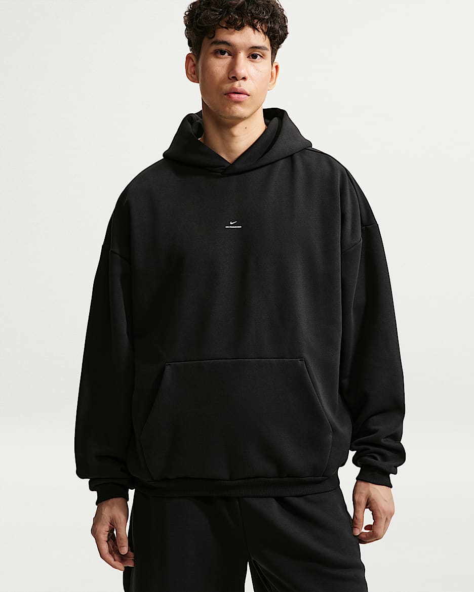 Nike Standard Issue Therma-FIT 耐克篮球小标系列男子加绒篮球套头连帽衫 - 黑/淡象牙白