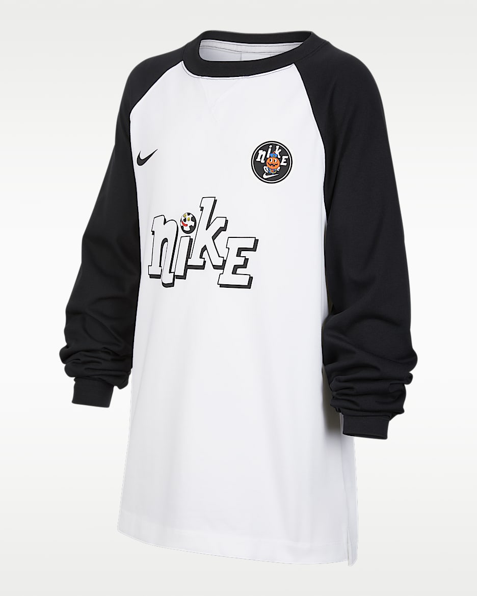 Nike Dri-FIT 大童（男孩）速干长袖上衣 - 白色