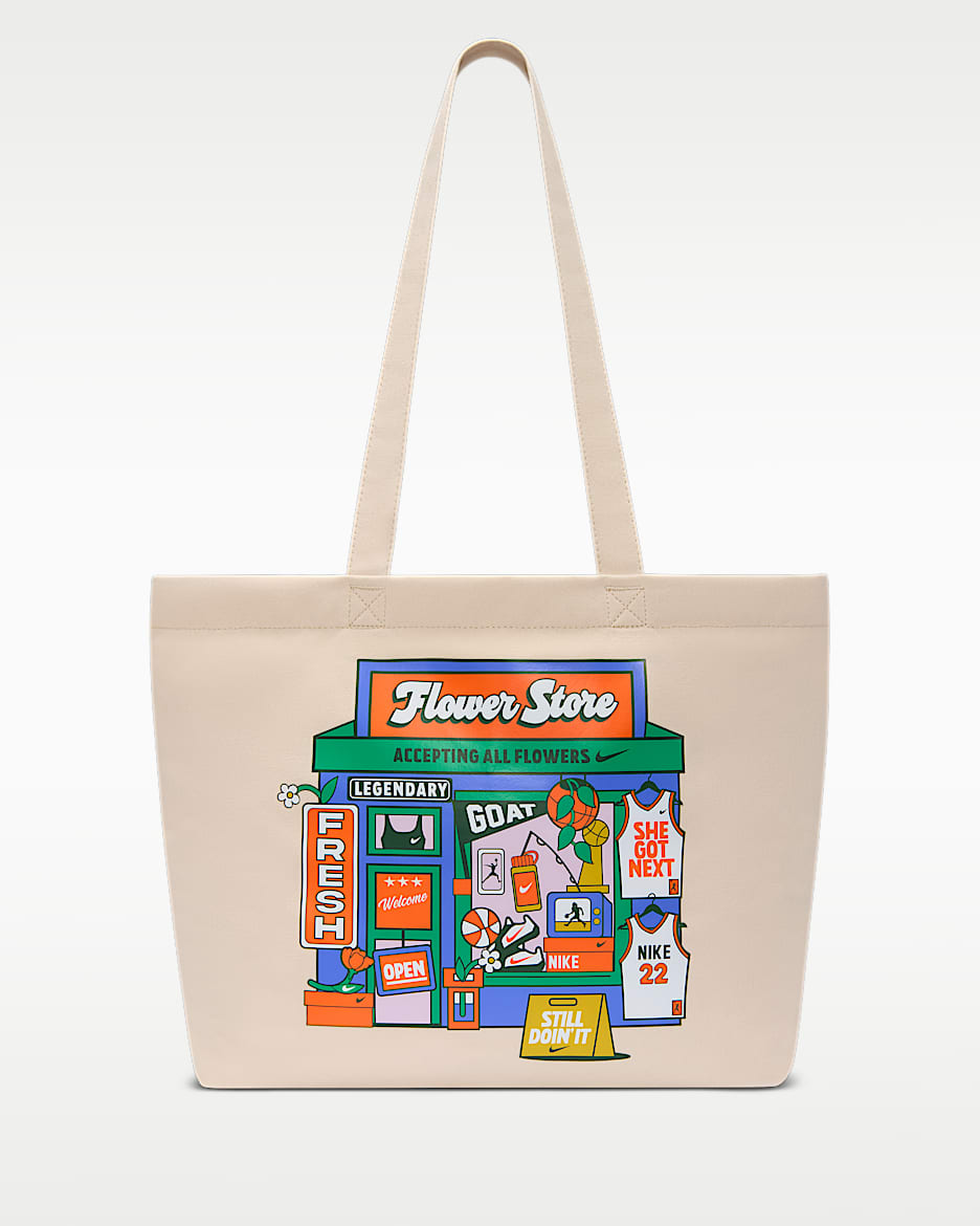 Nike Heritage 托特包 - 燕麦色/安全橙/白色