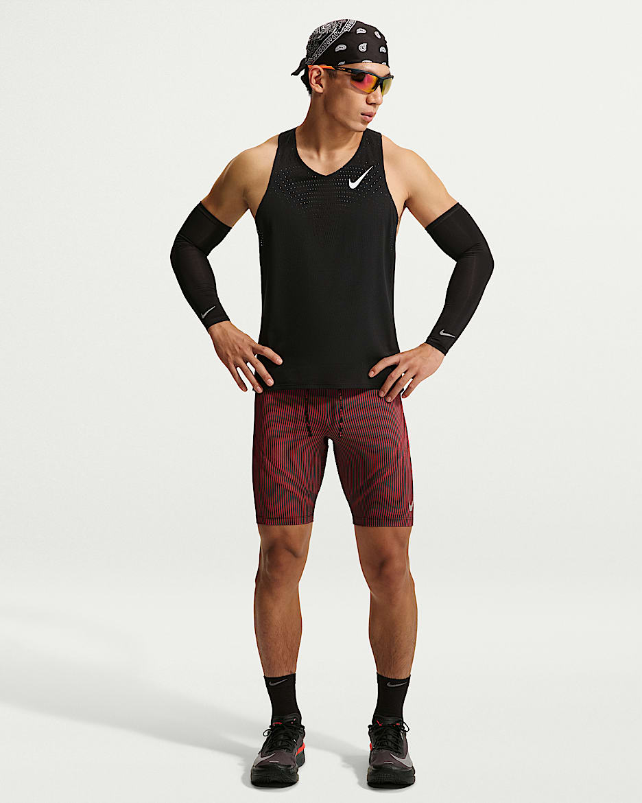 Nike AeroSwift Dri-FIT ADV 男子速干跑步紧身短裤(含衬裤) - 椒红