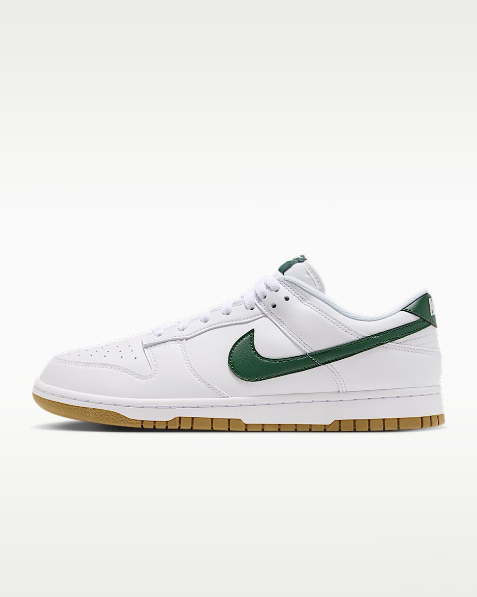 Nike Dunk Low Retro 男子运动鞋 - 白色/橡皮浅褐/冷杉绿