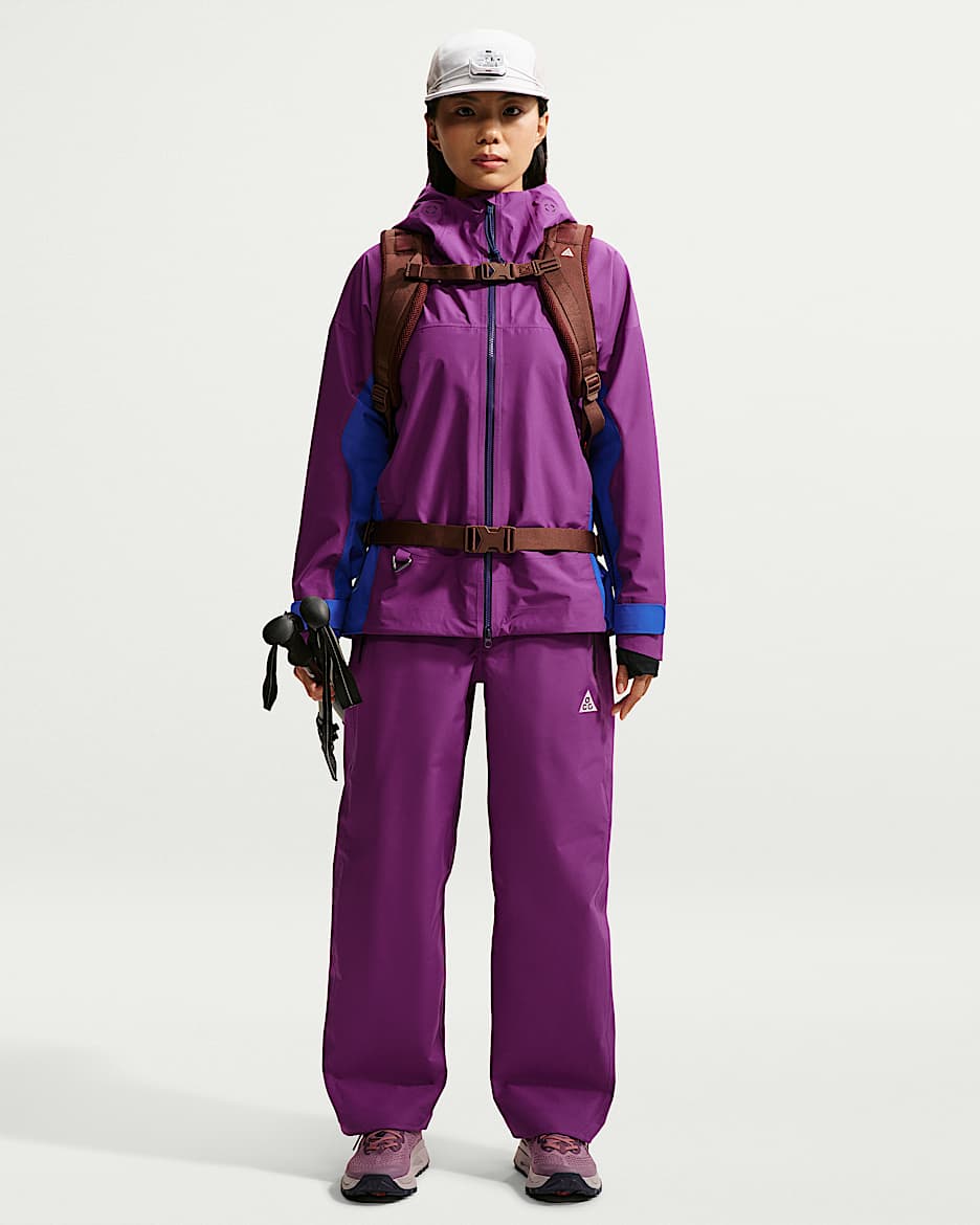 ACG Misery Ridge Storm-FIT ADV GORE-TEX 3L 女子防风防水长裤硬壳冲锋裤 - 浆果红/山峰白
