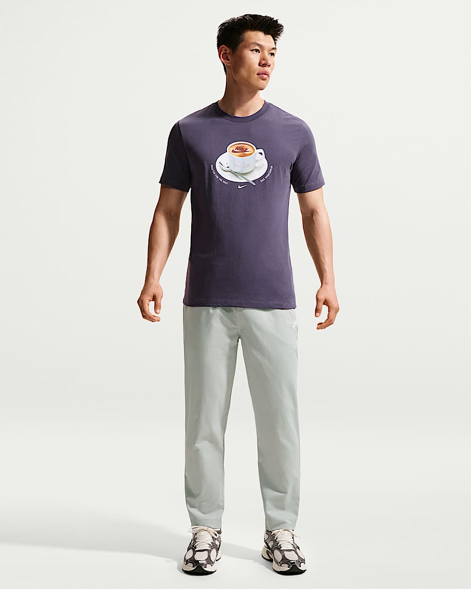 Nike Club 男子梭织锥形剪裁长裤 - 浅烟灰/白色