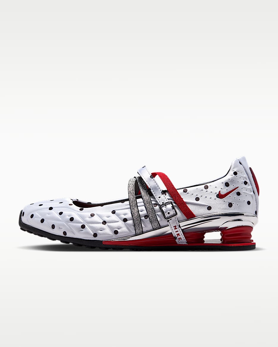 Nike Shox Z Calistra SP 女子气柱运动鞋 - 白色/黑/金属银/大学红