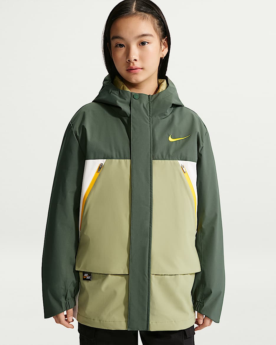 Nike 大童三合一两件套羽绒内胆户外夹克 - 迷彩绿