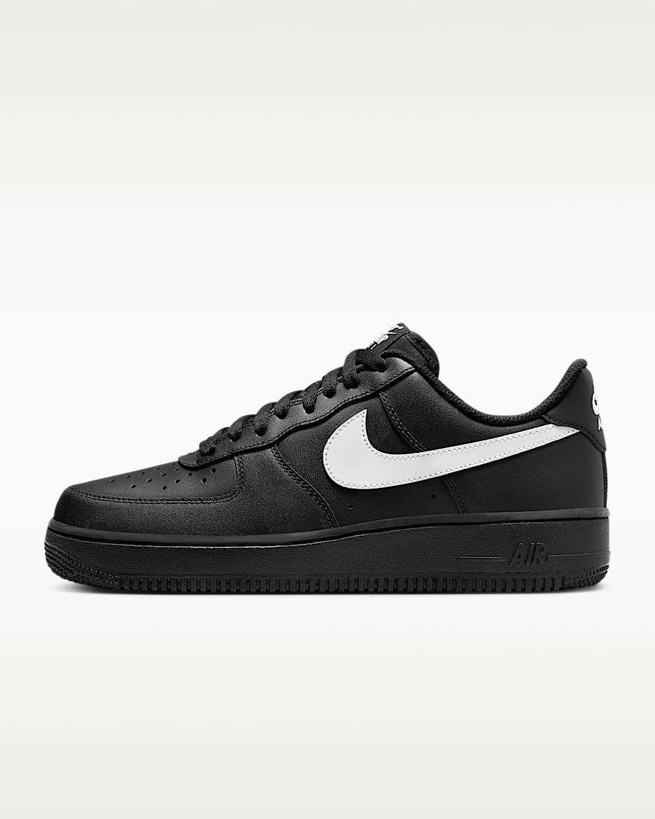 Nike Air Force 1 '07 男子空军一号运动鞋板鞋 - 黑/黑/白色