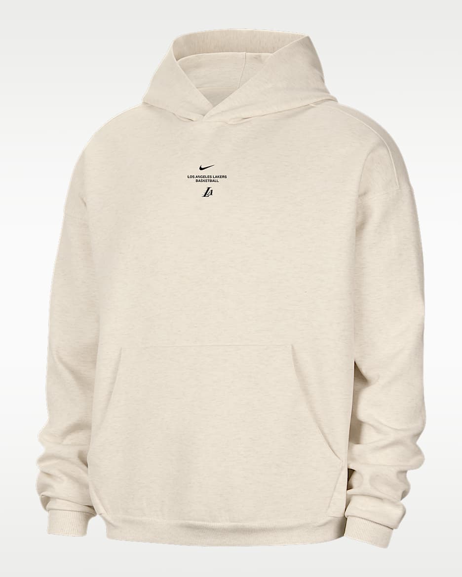 洛杉矶湖人队 Standard Issue Nike NBA 队之魂系列 Dri-FIT 速干科技男子篮球连帽衫 - 淡象牙白/调色/黑