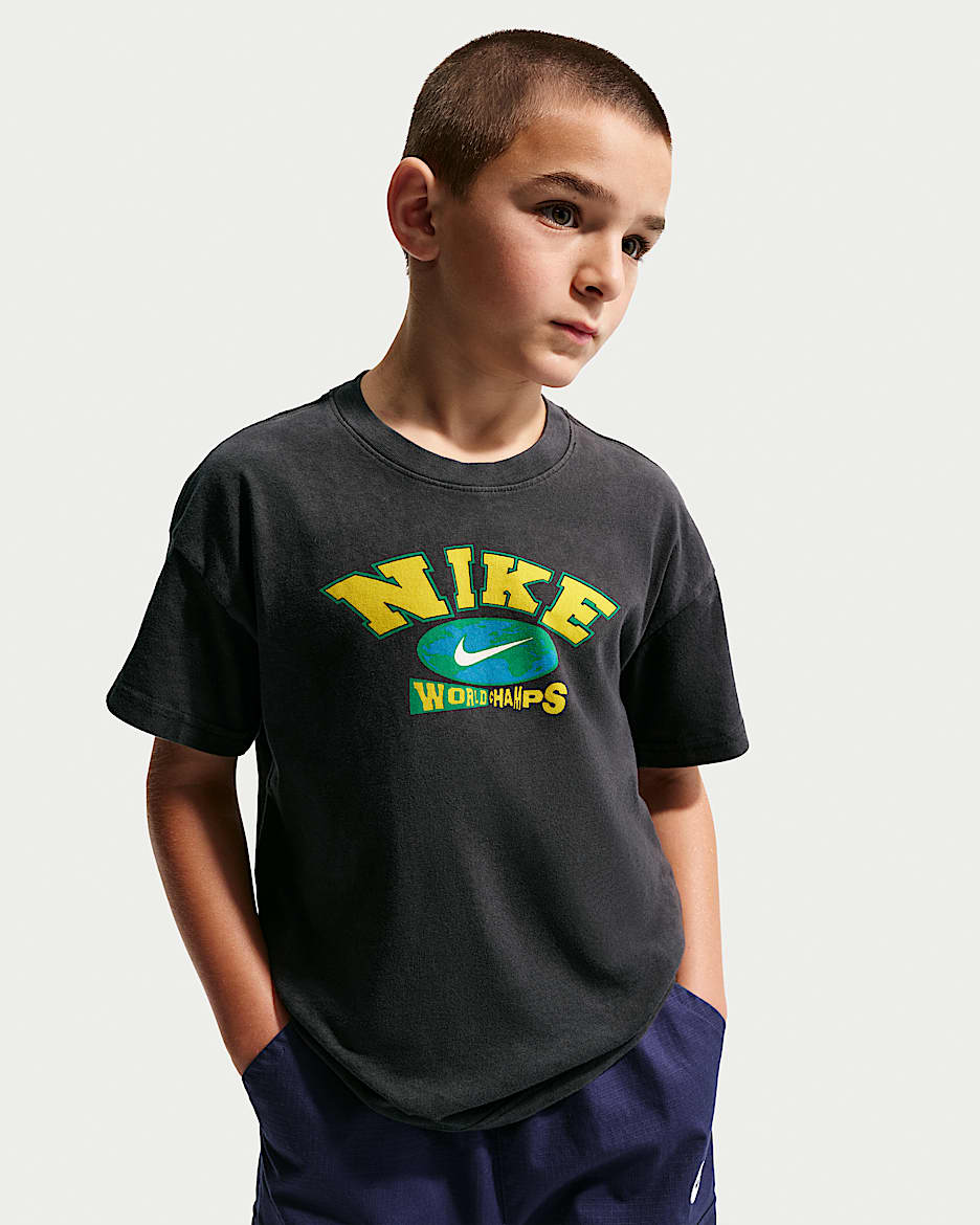 Nike Sportswear 大童短袖T恤 - 黑