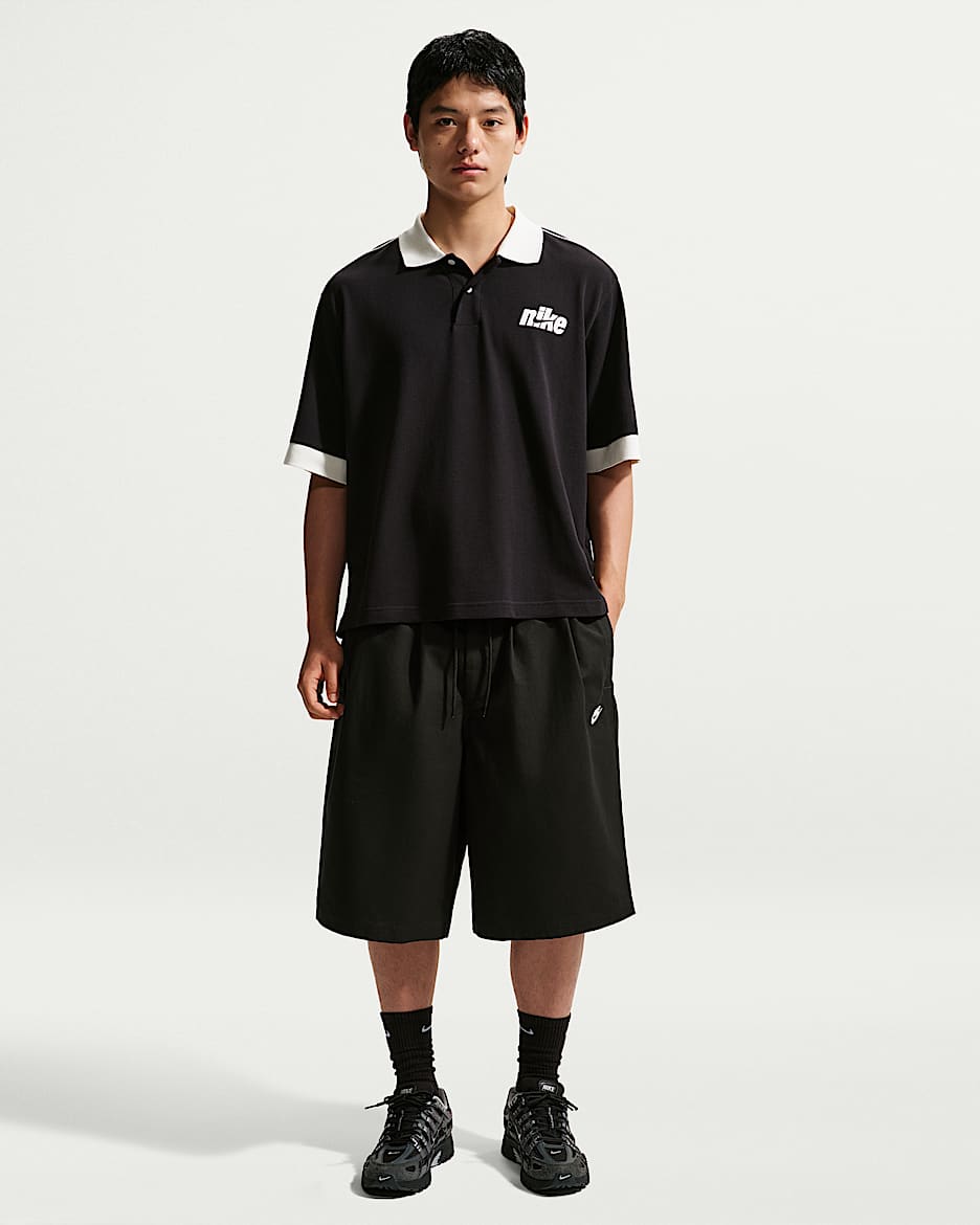Nike Sportswear Club 男子直筒短裤 - 黑/白色