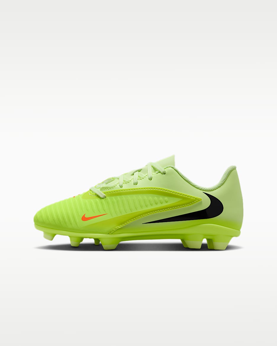 Nike Jr. Phantom 6 Low Club 耐克暗煞系列大童 MG 多种场地低帮足球鞋 - 橙红/亮石灰色/黑