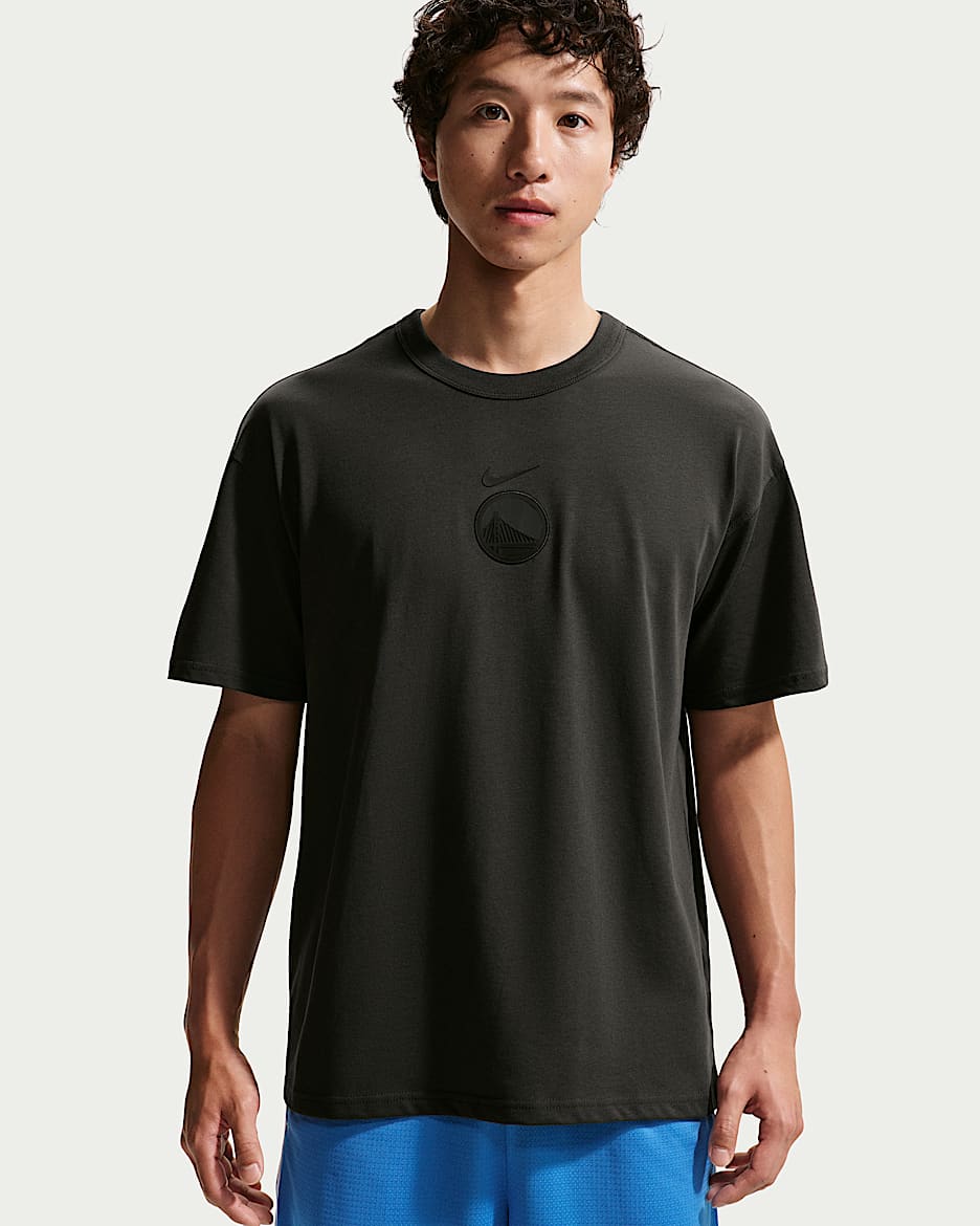 金州勇士队 Courtside Premium Essential Nike NBA 男子T恤 - 暗烟灰