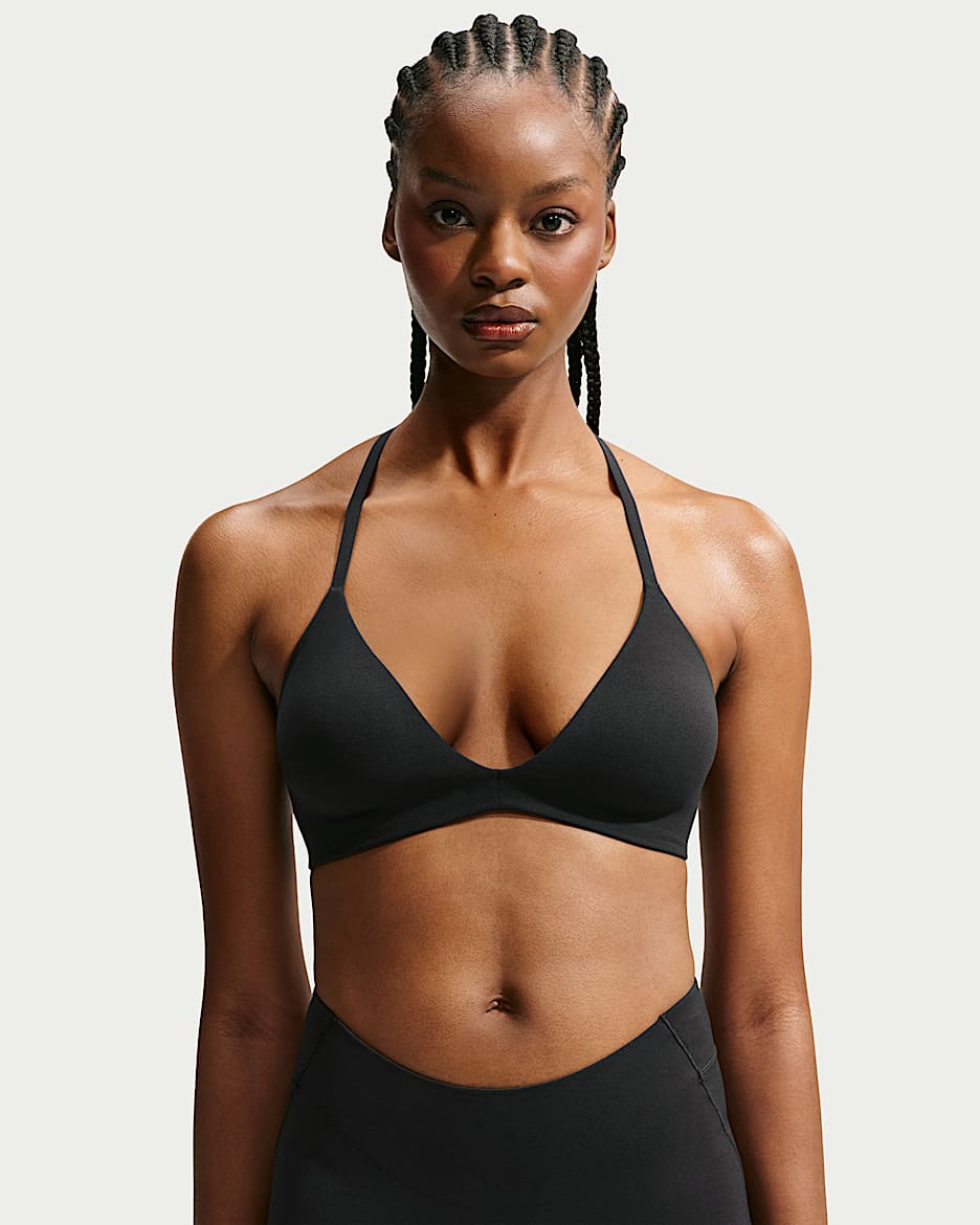 NikeSKIMS Studio Stretch 女子速干三角式运动内衣 - NSKM Obsidian/NSKM Obsidian