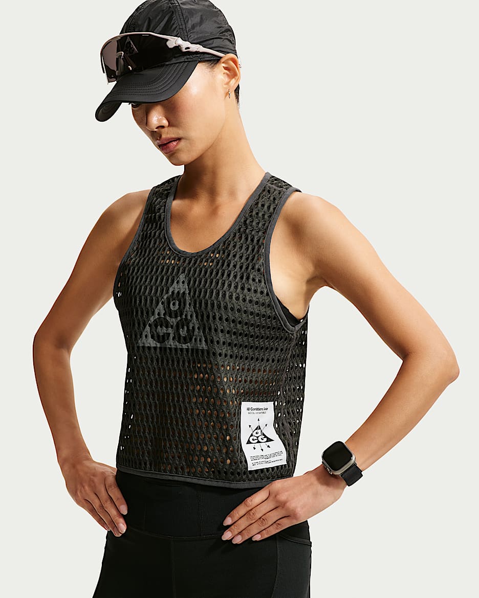 ACG Radical AirFlow Dri-FIT 女子速干越野跑步背心洞洞衣 - 煤黑/冷灰