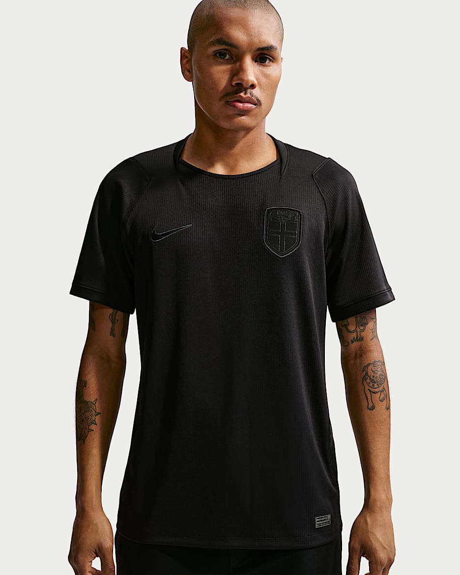 2026 赛季挪威国家队客场球迷版 Nike Dri-FIT 男子速干短袖足球球衣 - 黑/黑/黑
