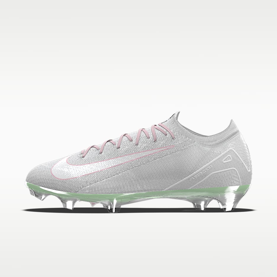Nike Mercurial Vapor 16 Elite By You 耐克刺客系列专属定制天然硬质草地低帮足球鞋 - 白色/浅银灰/白色