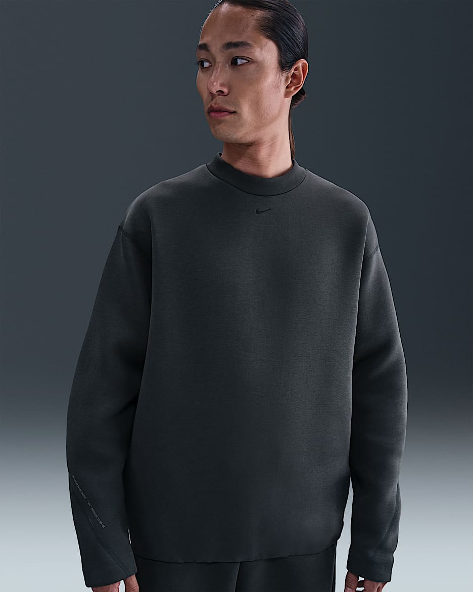 Nike Tech 男子针织宽松圆领上衣 - 煤黑/黑