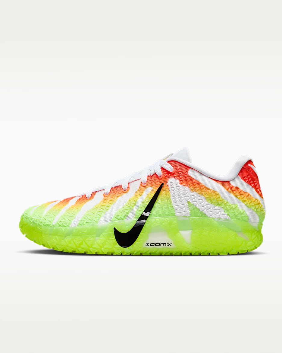 Ja 3 EP 圣诞系列莫兰特男子篮球鞋 - 白色/亮深红/荧光黄/黑