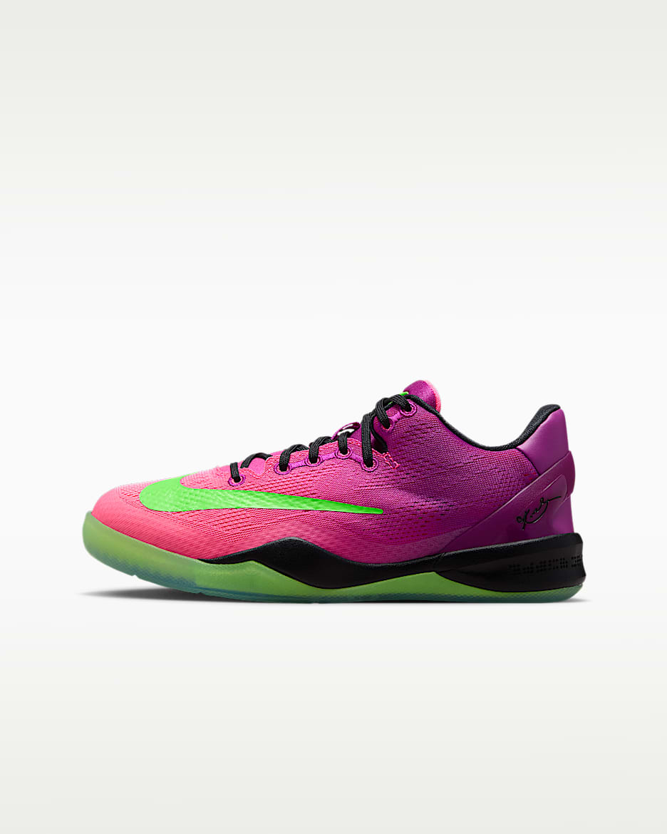 Kobe 8 "Mambacurial" 科比大童篮球鞋 - 紫红/闪粉/电子绿
