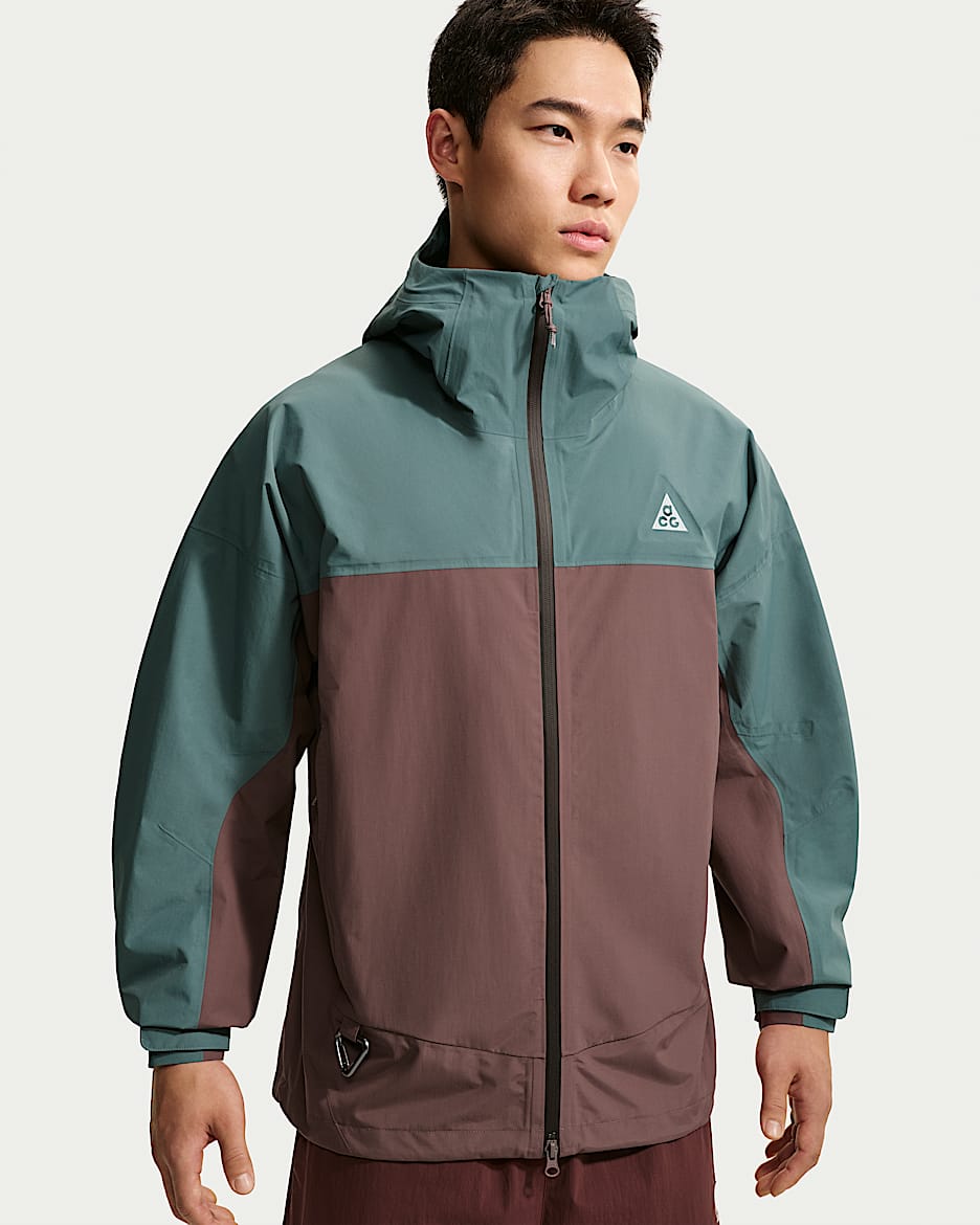 Nike ACG "Morpho" Storm-FIT ADV 2.5L 男子防风防水雨天夹克硬壳冲锋衣 - 矿物岩板蓝/图腾黑紫/图腾黑紫/山峰白