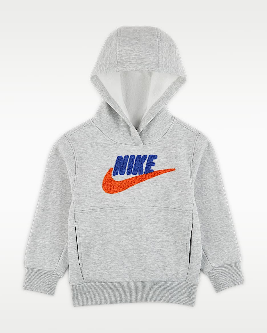 Nike Club 幼童加绒套头连帽衫 - 浅烟灰