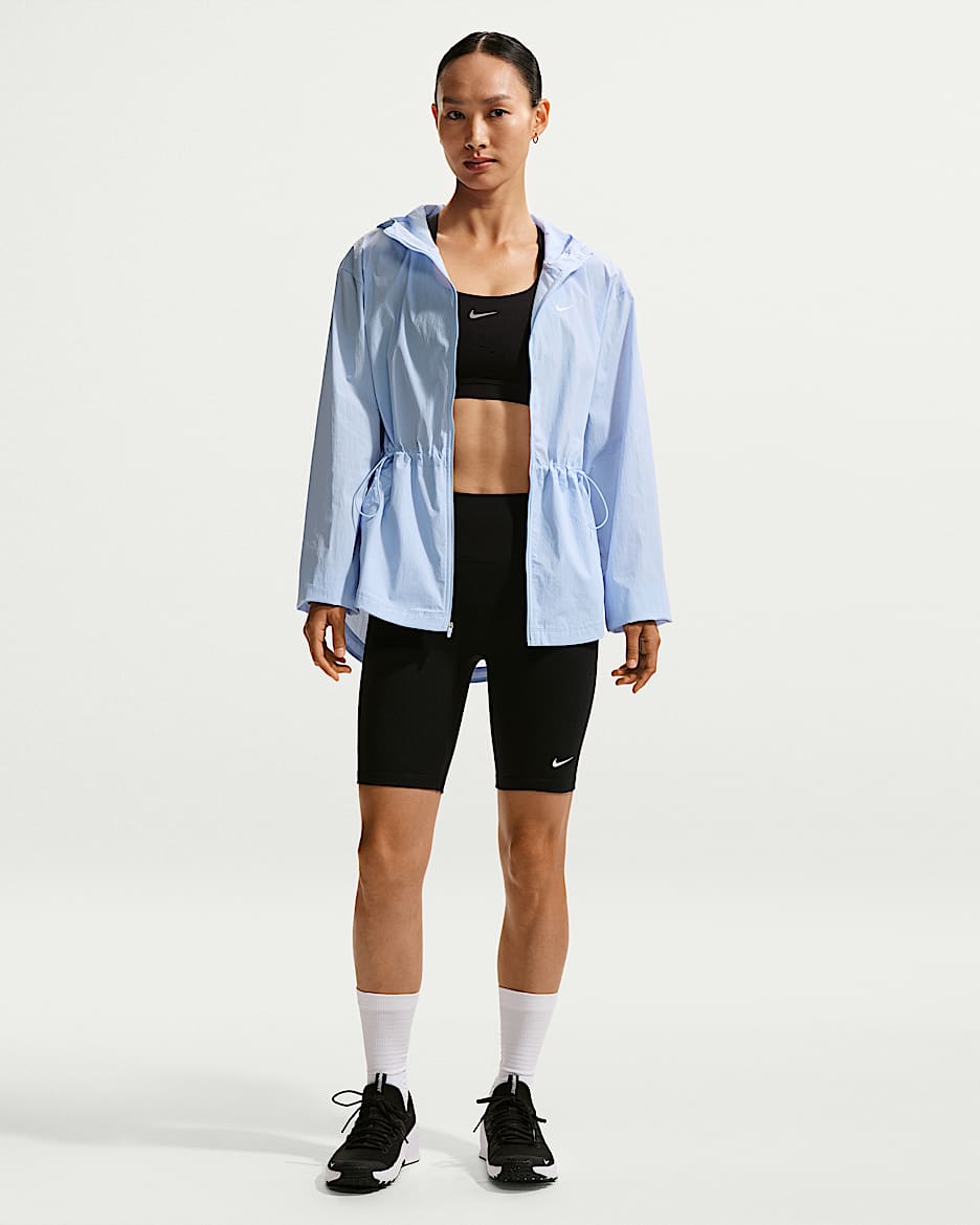 Nike One 女子速干高腰骑行短裤 - 黑/白色